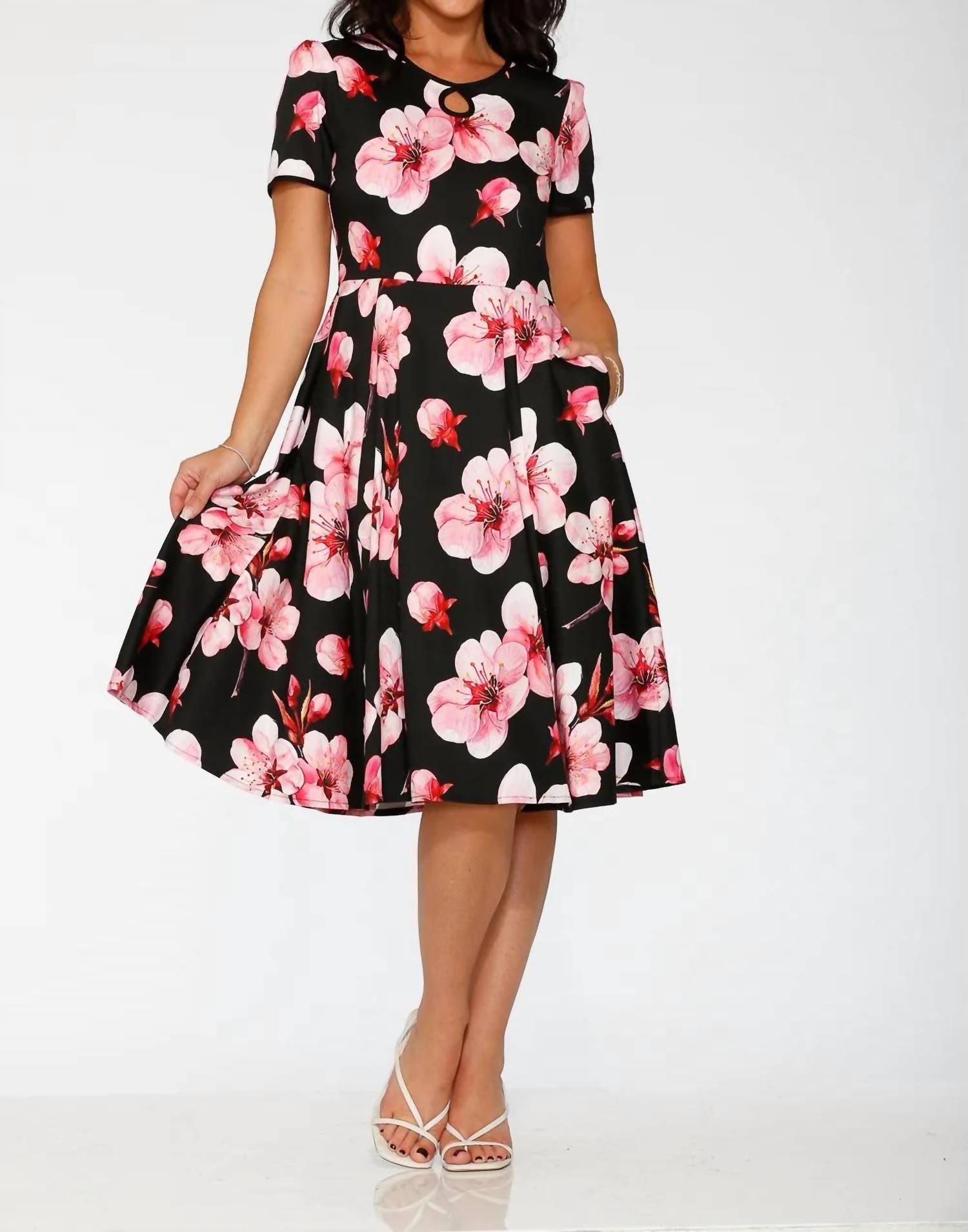 Orchid Bloom - Cotton Blend Swing Dress