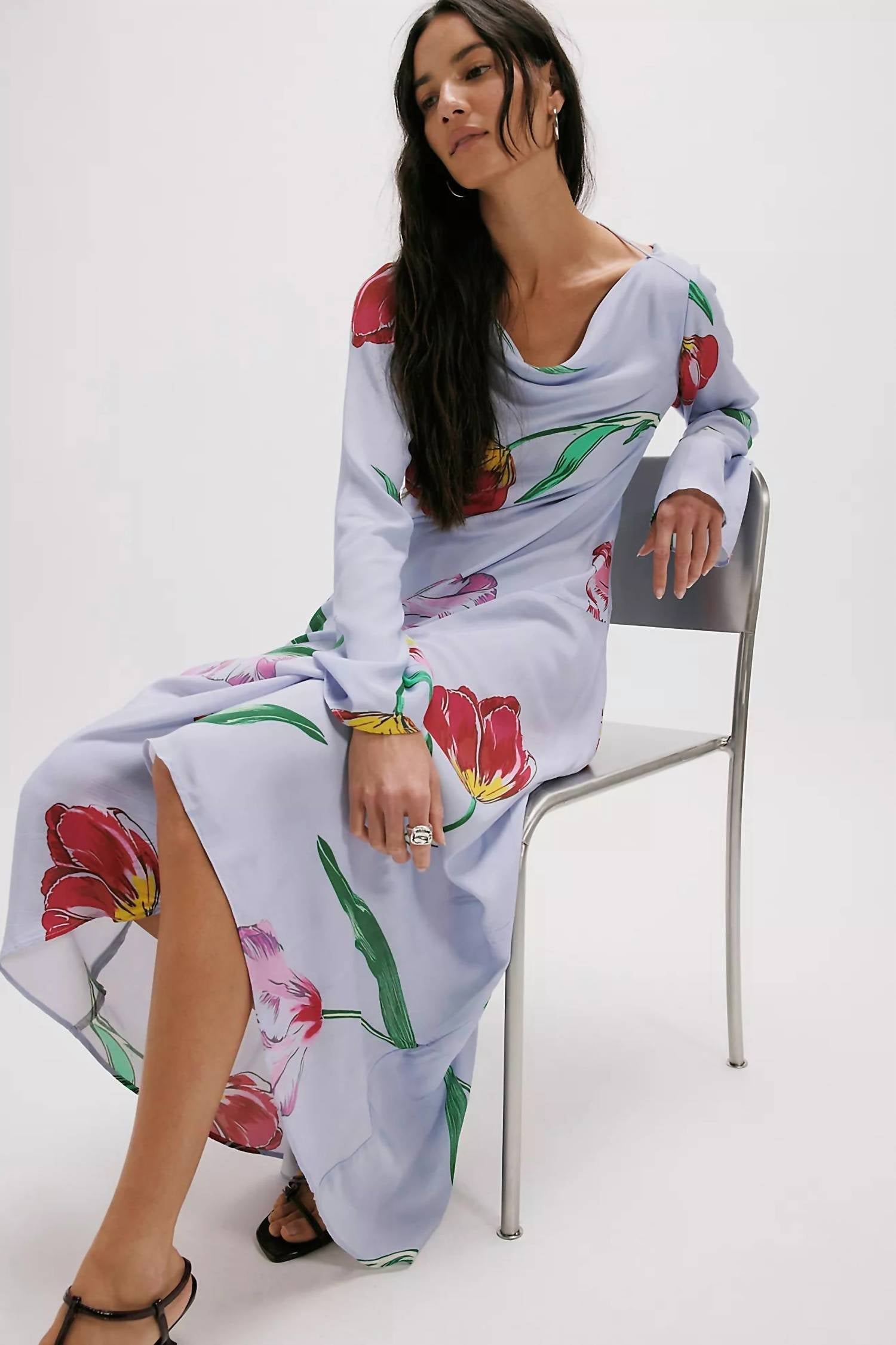Free People Zadie Midi Dress in light purple - women's dress - alternate view