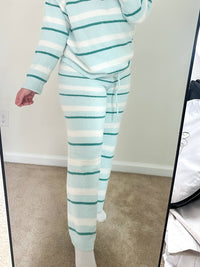 LE LIS Sunday Morning Wide-leg Sweater Pants in mint - women's pants - alternate view