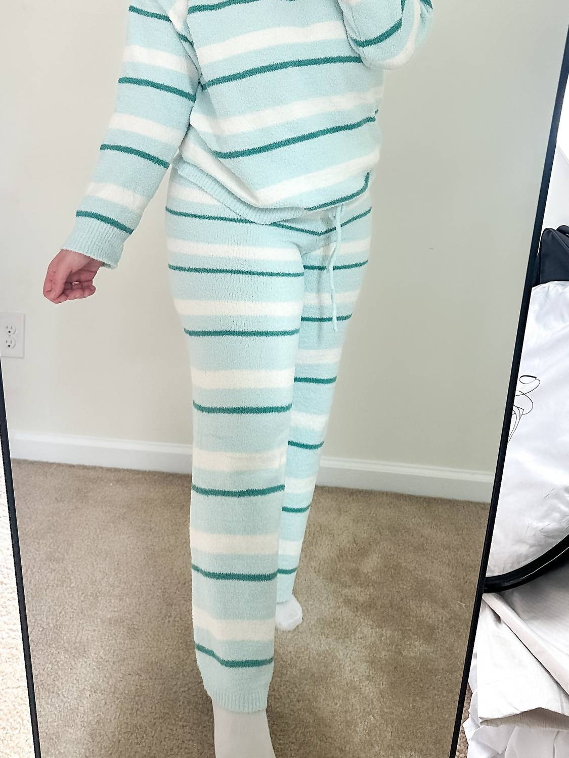LE LIS Sunday Morning Wide-leg Sweater Pants in mint - women's pants - alternate view