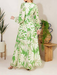 Flying Tomato - Tropical Palm Leaf Maxi Dress