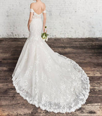 Kenneth Winston Off-shoulder Floral Fit And Flare Gown in ivory - women's dress - detail view