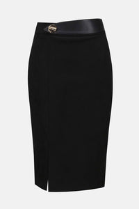 Joseph Ribkoff - Scuba Suede and Leatherette Pencil Skirt