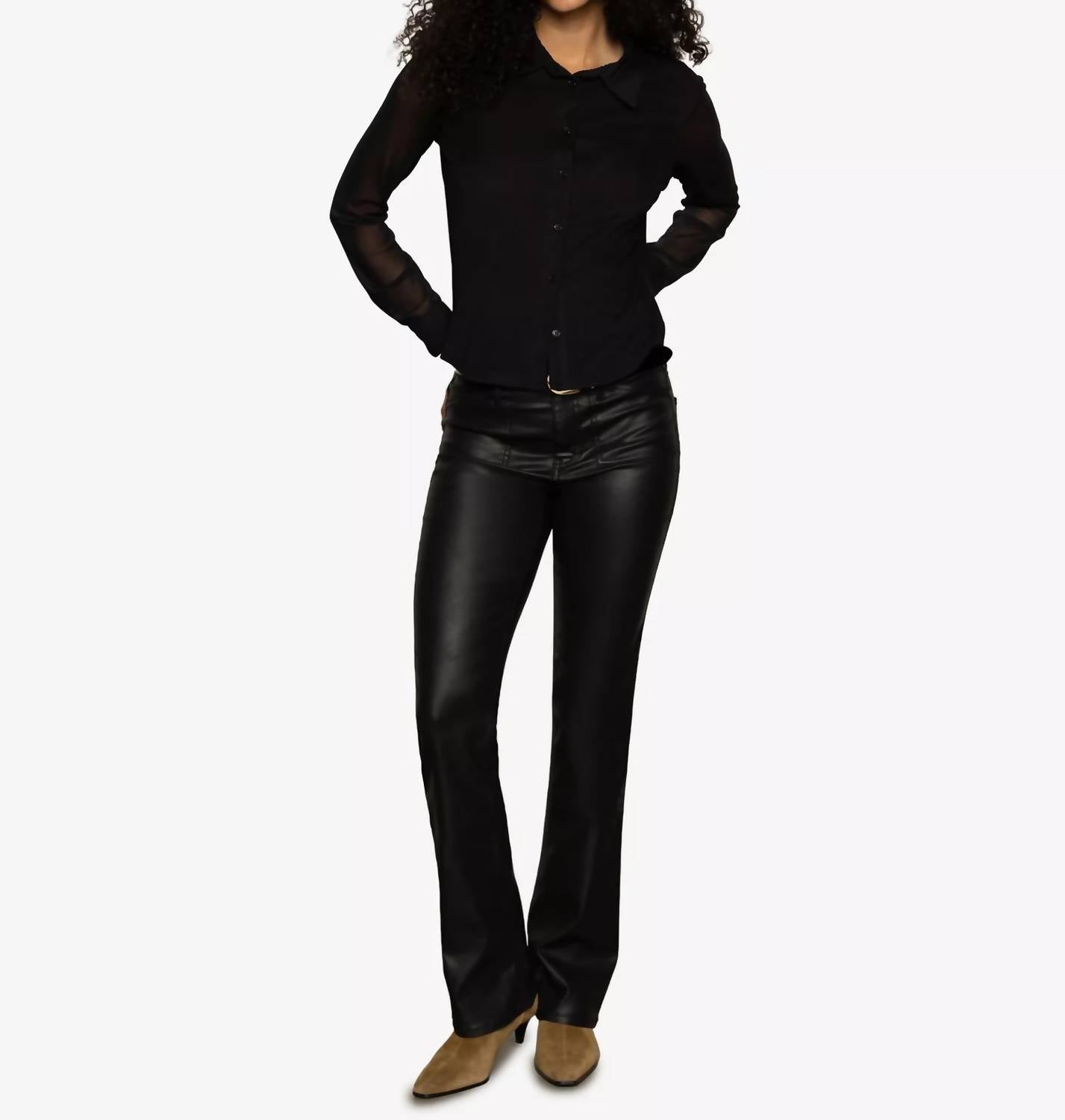 Sanctuary - Fitted Mesh Button Down Shirt