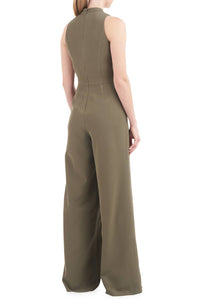 Kay Unger - Women's Mock Neck Sleeveless Stretch Crepe Jumpsuit
