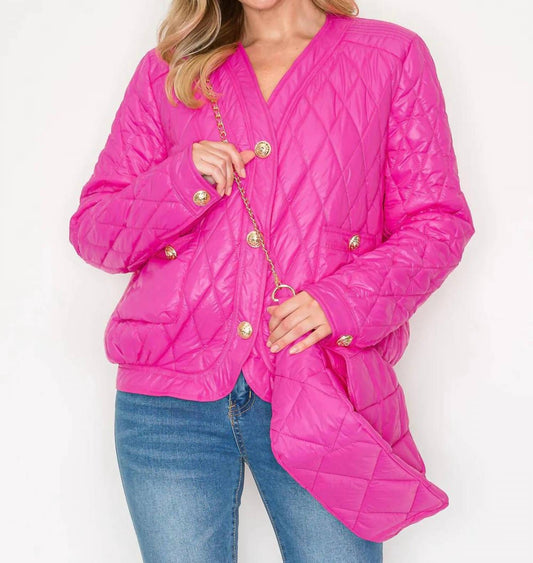 Joh - Johya Button Front Puffer Jacket & Matching Crossbody Bags