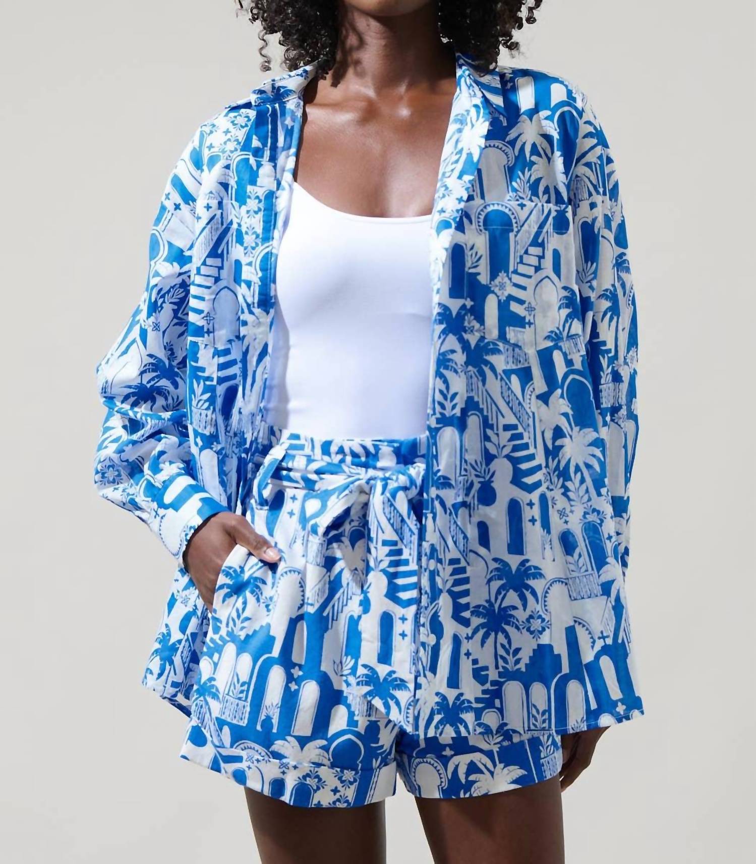 Sugarlips - Nala Floral Regie Boyfriend Button Down Shirt