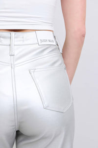 Judy Blue - High Waisted Tummy Control Faux Leather Straight Leg Pants