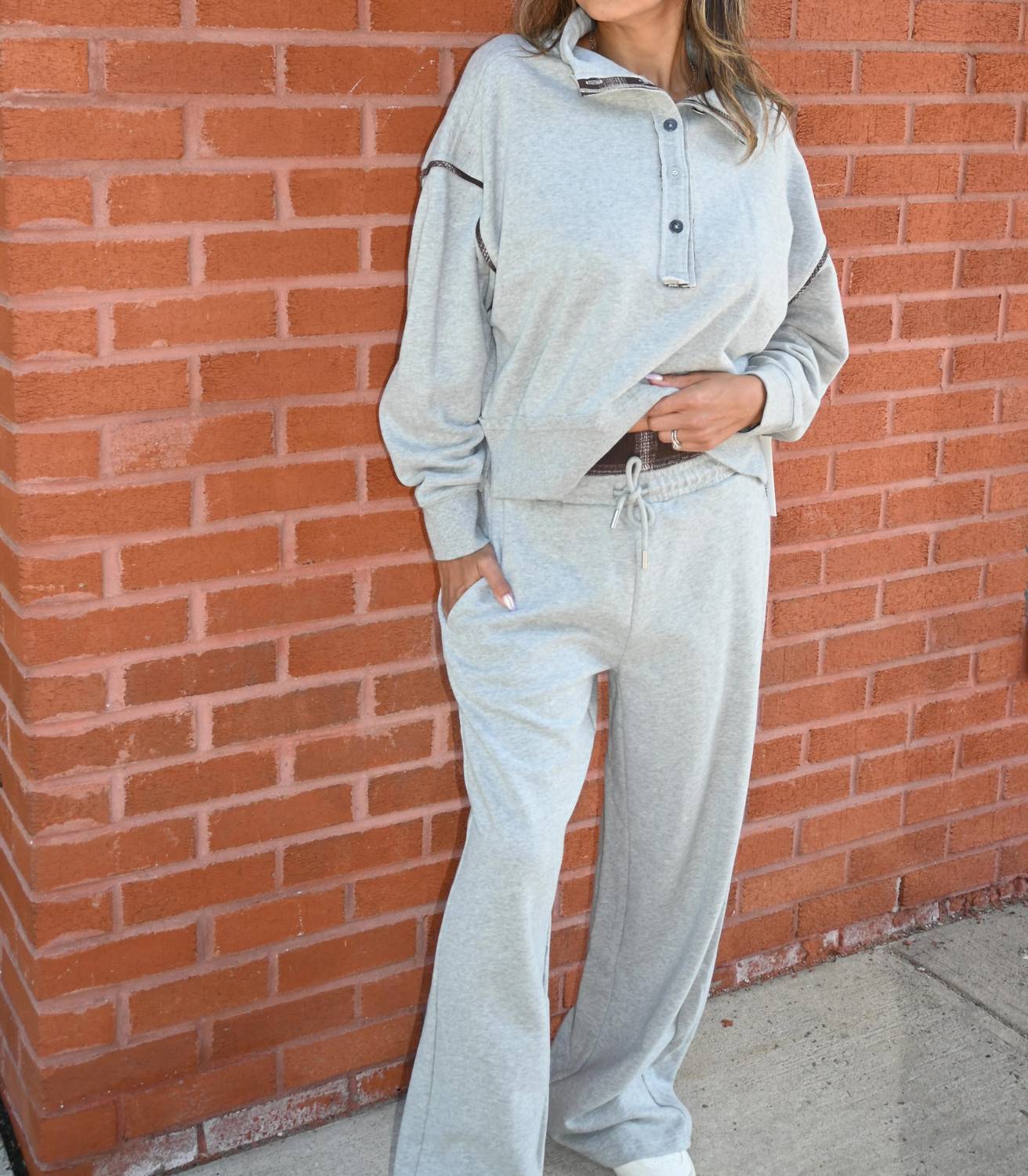Vintage Havana - Midnight Moon French Terry Wide Leg Pant