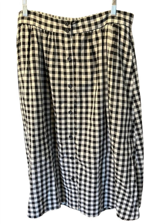 Who What Wear - WOMEN'S BUTTON FRONT GINGHAM PRINT SKIRT