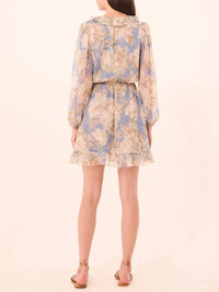 Misa Los Angeles Iris Mini Dress in peony blossom - women's dress - detail view