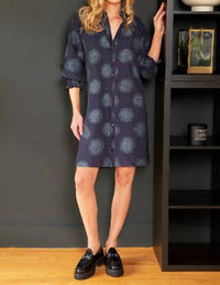 Finley - Mallory medallion jacquard shirt dress