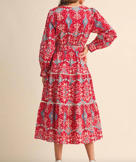 &Merci - Women's Contrast Binding Midi Dress