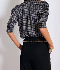 Bishop + Young - Heritage Print Quarter Ruched Sleeve Top