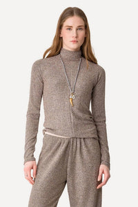 Forte Forte - Lurex Vrillé Jersey Turtleneck Top