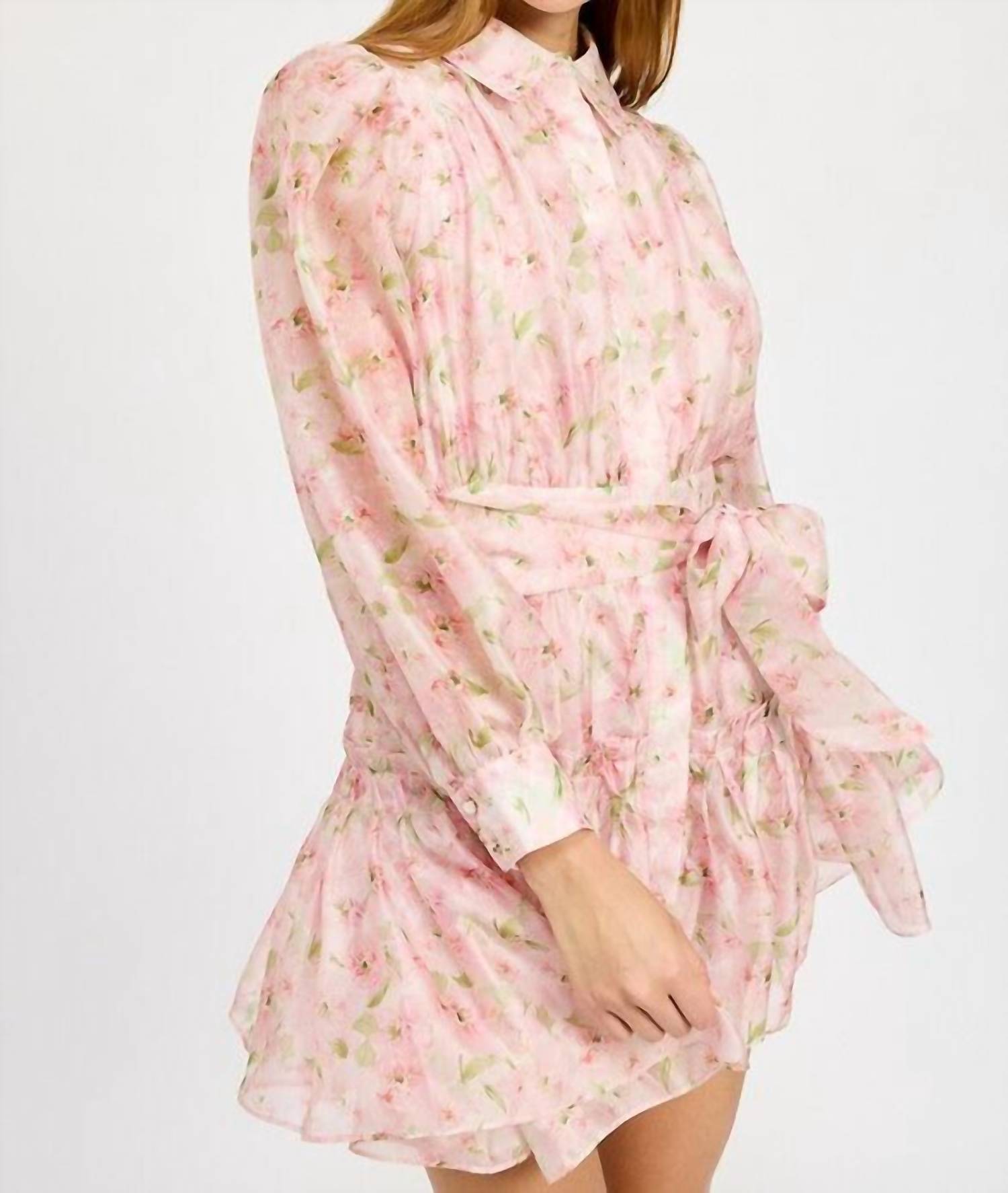 En Saison - Josette Long Sleeve Mini Dress