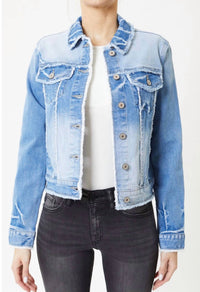 Kancan - Taylor Frayed Seam Denim Jacket