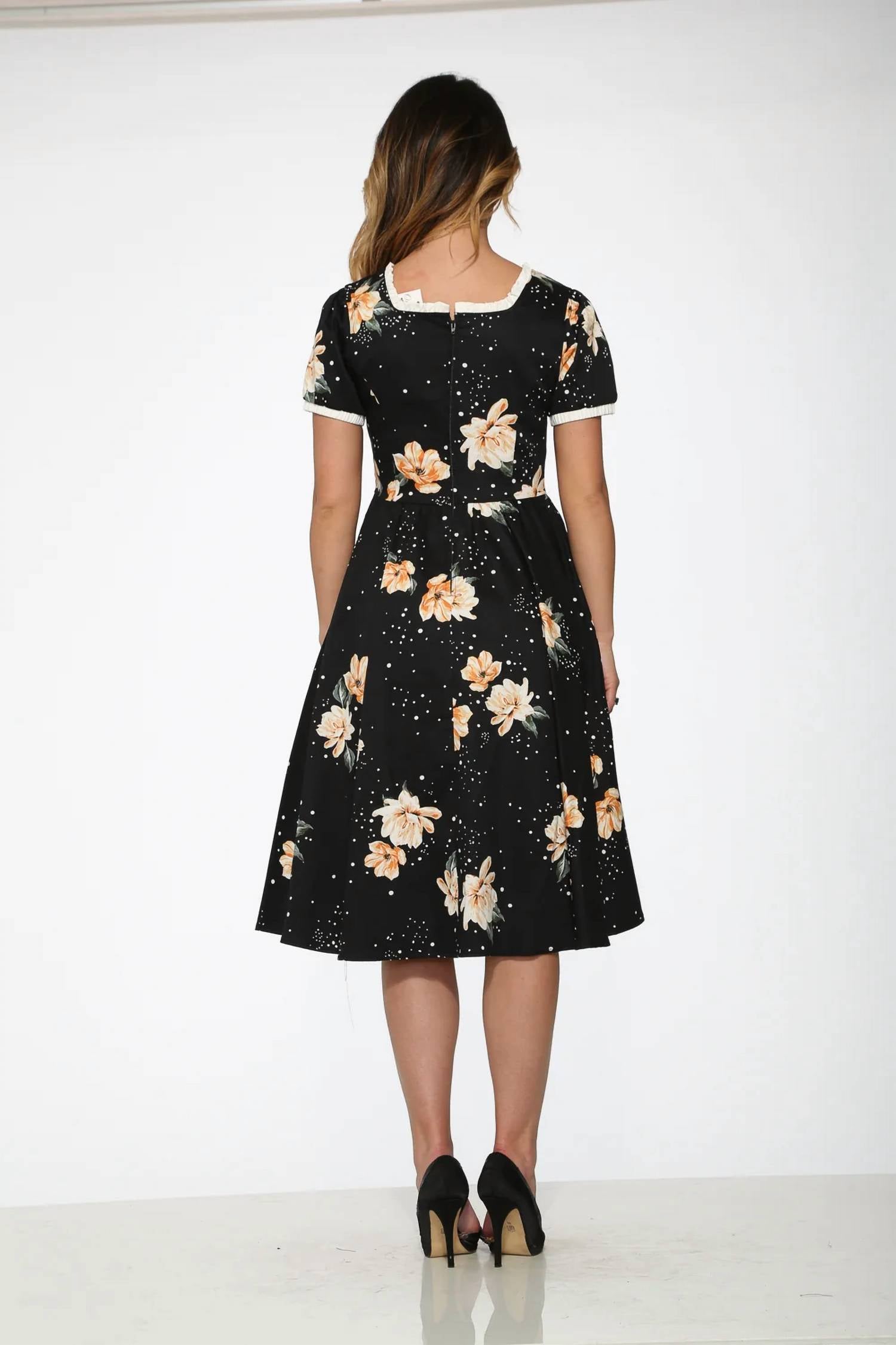 Orchid Bloom - Short Sleeve Floral Dress