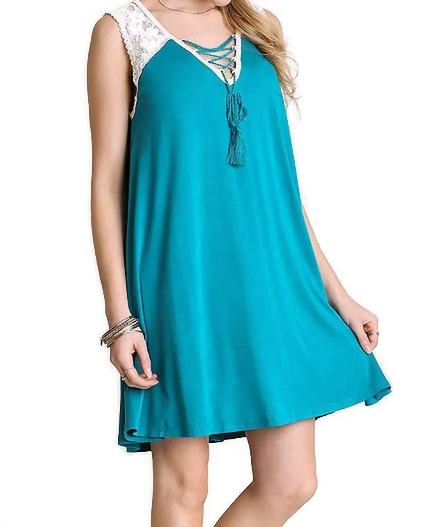 Umgee - Lace Up Tassel Tie Dress