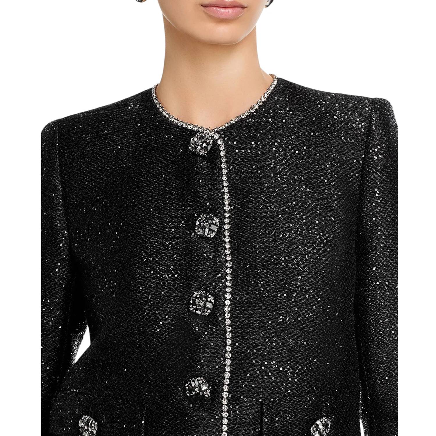 L'Agence - Zell Crystal Trim Tweed Jacket