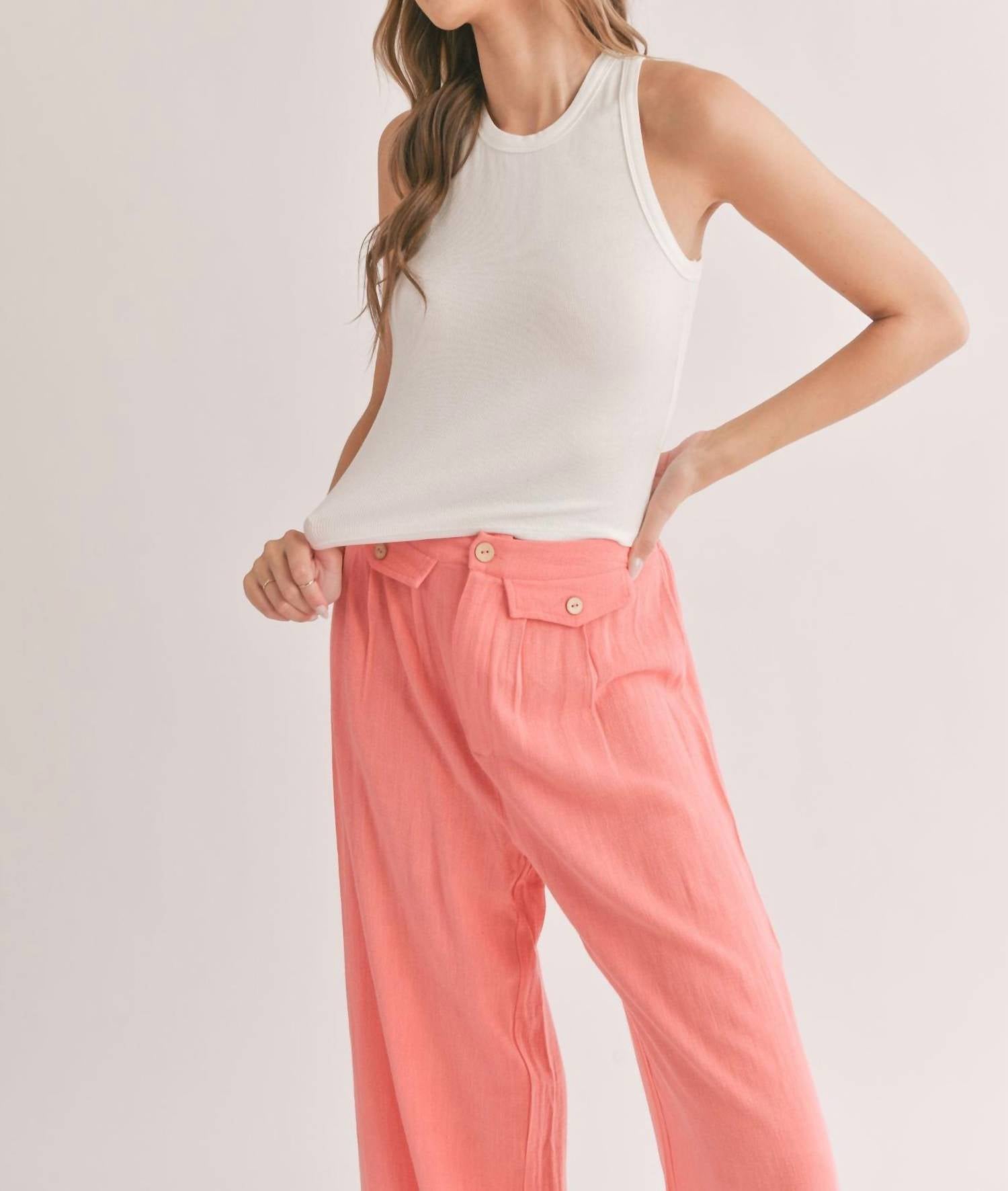 Sadie & Sage - Marshmallow Racerback Crop Tank
