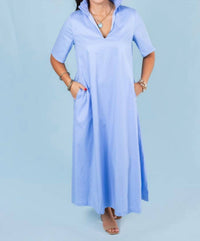 ADRIENNE Audrey Midi Dress in sky blue - women's dress