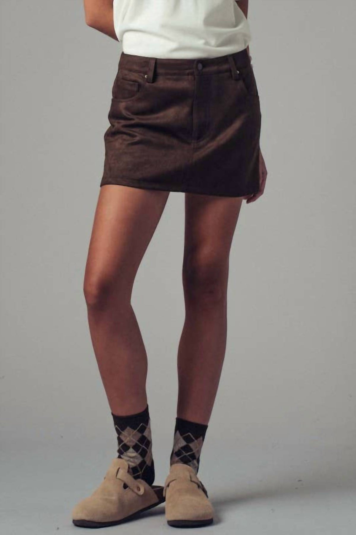 Urban Daizy - Women's Faux Suede Mini Skirt