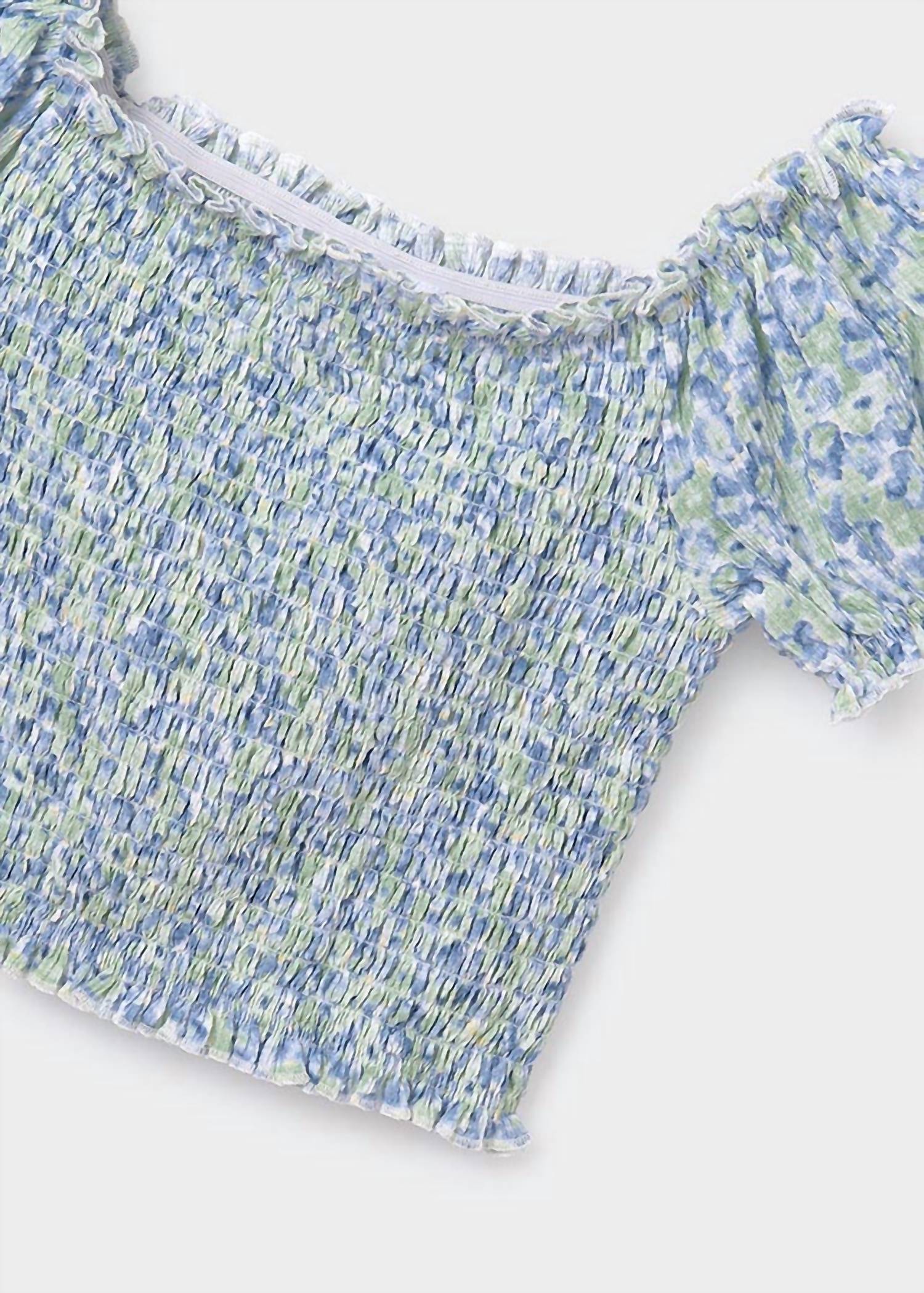 Mayoral - Girls' Monet Cropped Honeycomb Blouse