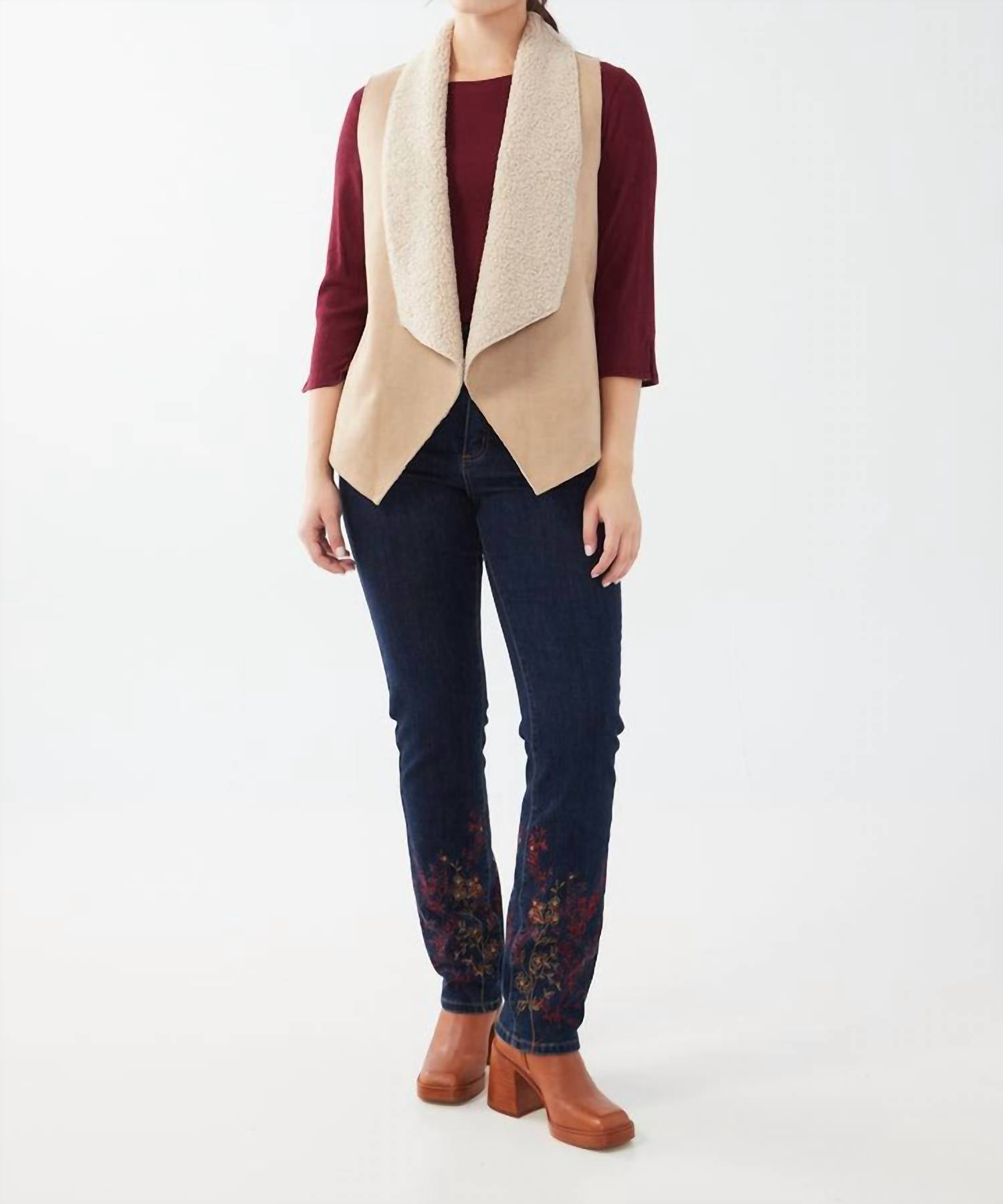 Fdj - Faux Suede Sherpa Lined Vest