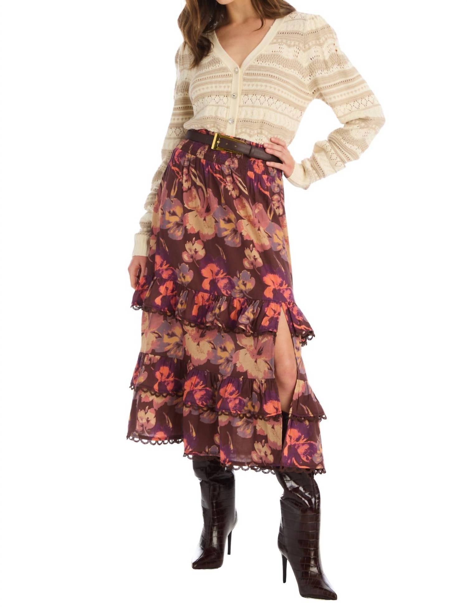 ALLISON NEW YORK Zahara Cardgian in ivory multi - women's cardigan - view 5
