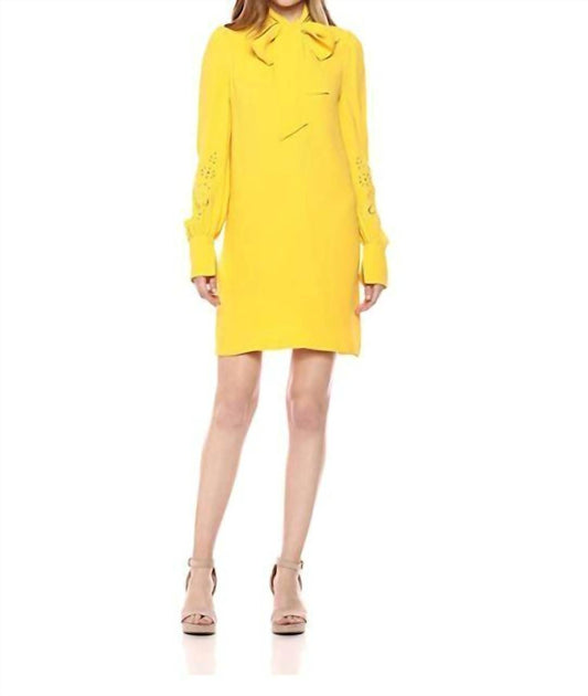 French Connection - Arimi Crepe Shift Embroidered Sleeves Dress