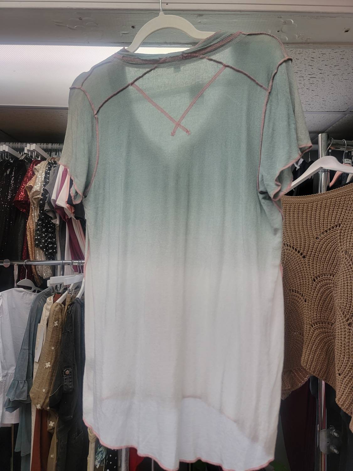 Pol - Women's Ombre Short Sleeve Top