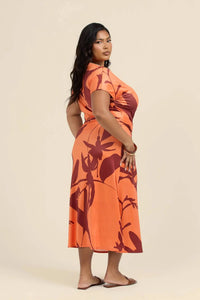 Fashion Szn Curve - Floral Wrap Jersey Midi Dress - Plus Size