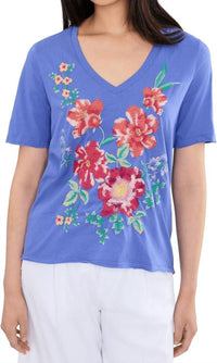 Johnny Was - CELIORA RAW HEM V‑NECK TEE