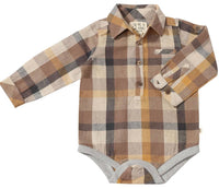 Me & Henry - Boy's Jasper Long Sleeve Woven Onesie