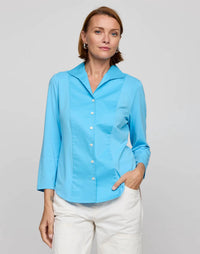 Hinson Wu - Donna 3/4 Sleeve Wing Collar Shirt
