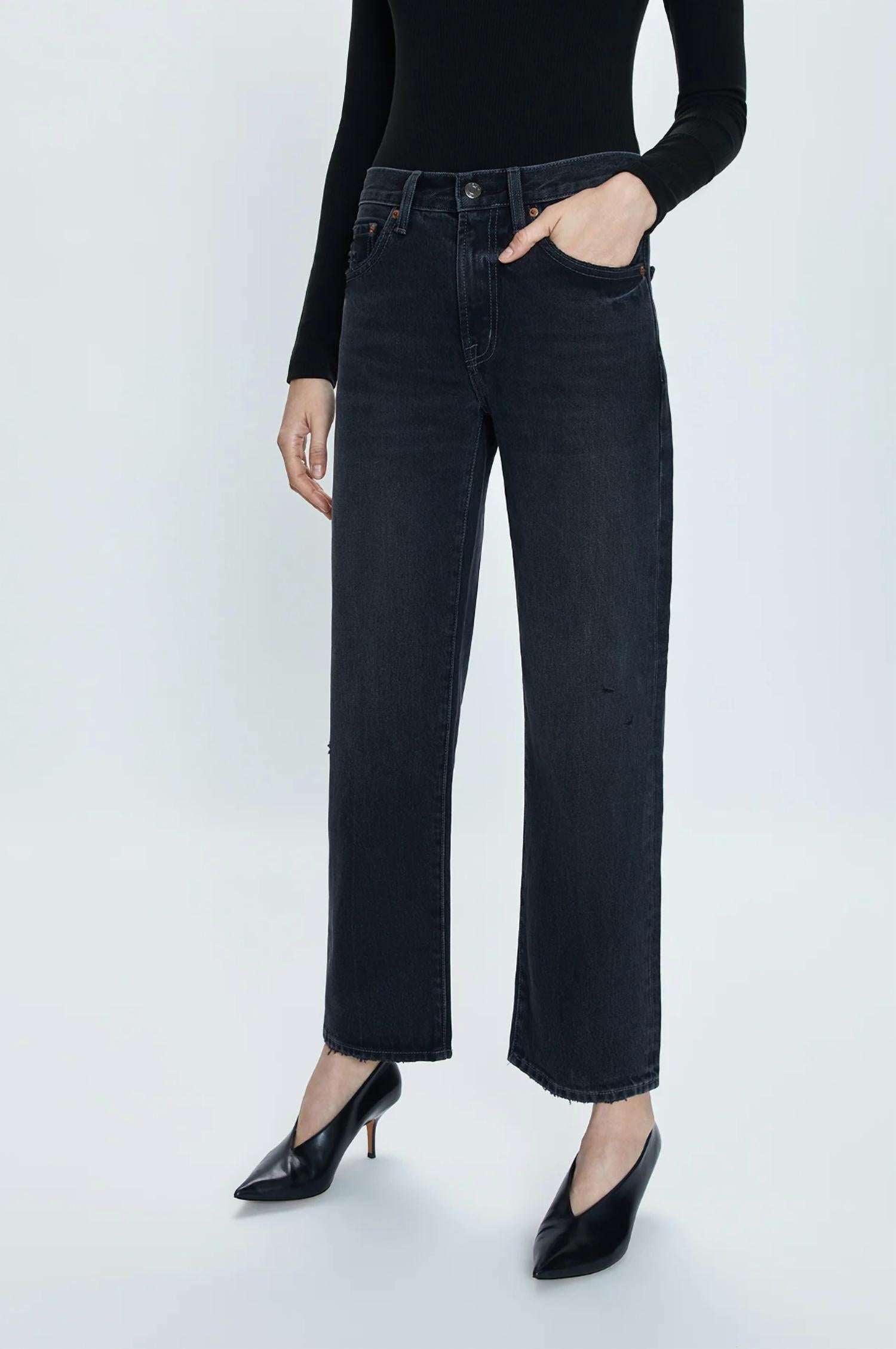 Pistola - Lexi Mid Rise Bowed Straight Leg Jeans