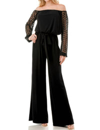 Ariella - Lace Sleeve Jumpsuit