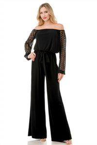 Ariella - Lace Sleeve Jumpsuit