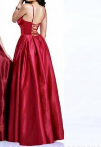 Karishma Creations Women's A-line Prom Dress in wine - women's dress - detail view