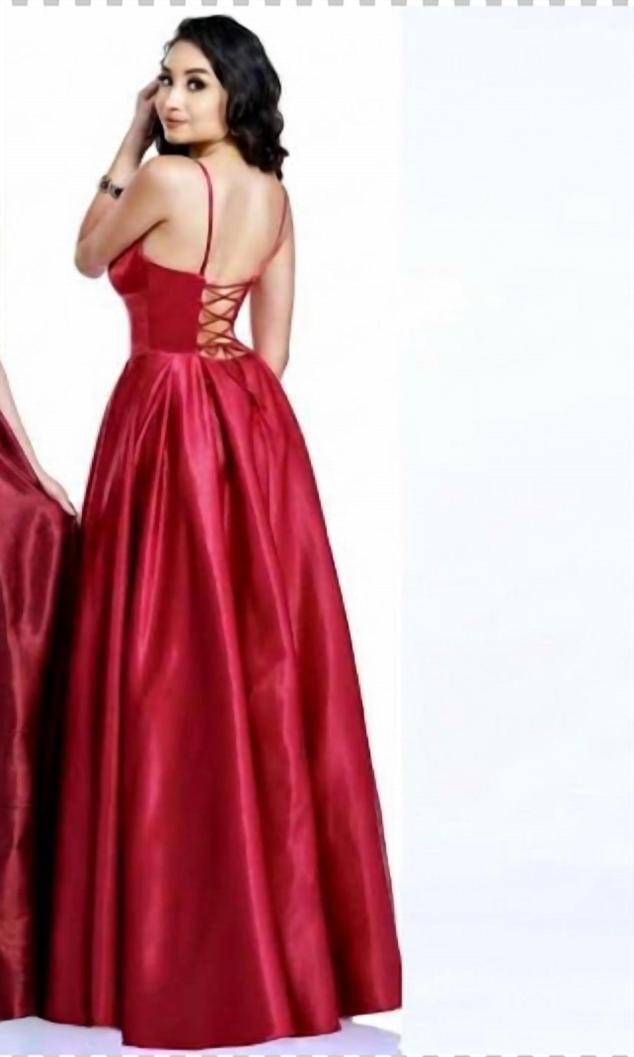 Karishma Creations Women's A-line Prom Dress in wine - women's dress - alternate view