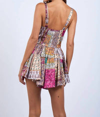 Sky To Moon - Ruched Flare Mini Romper