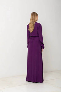 LONG SLEEVE BUTTON UP MAXI DRESS