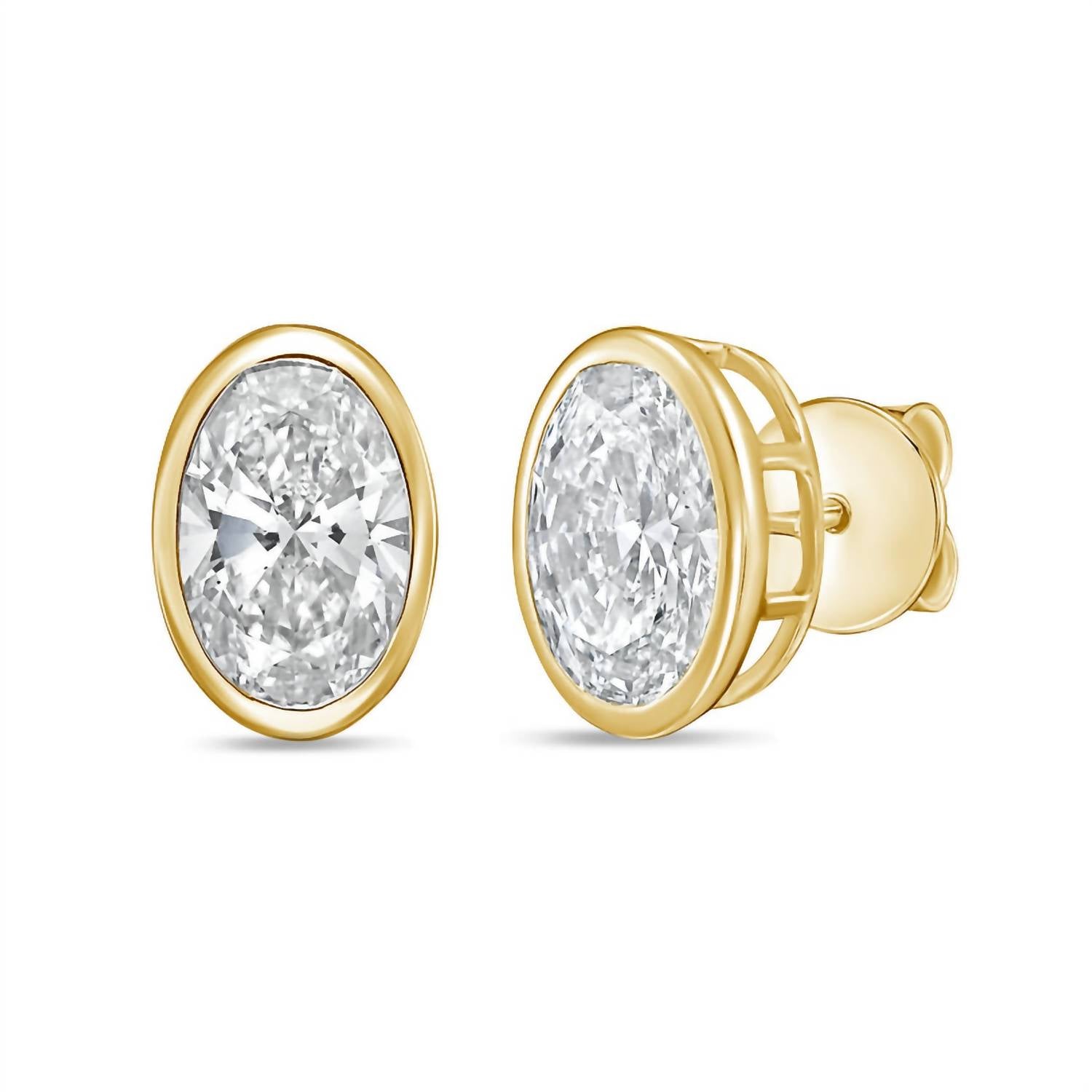 Diana M Jewels - Women's Oval Lab-grown Diamond Stud Earrings (15.00 Tcw) - Grand