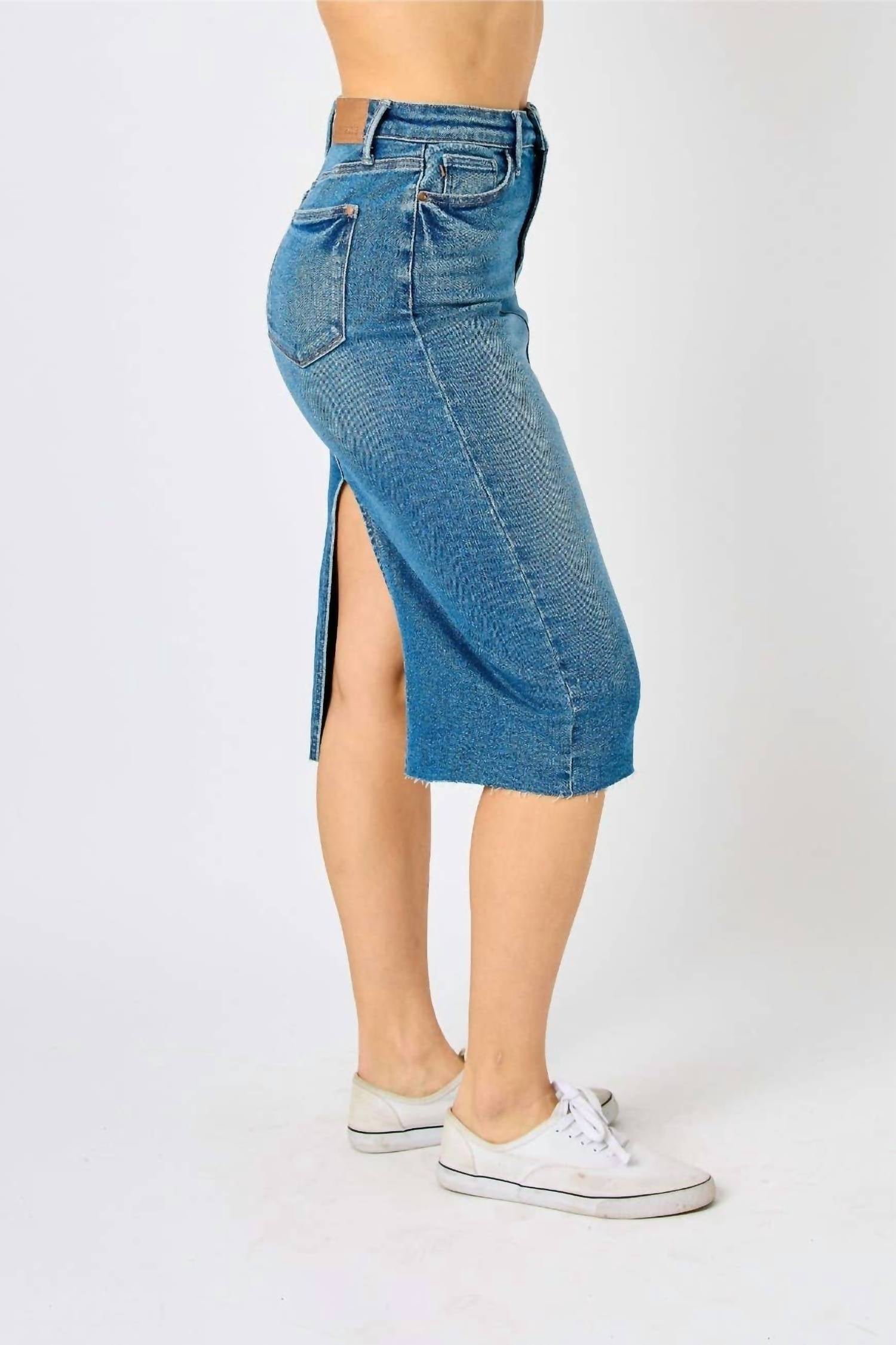 Judy Blue - High Waist Stretchy Midi Skirt