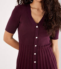 Apricot - Ribbed Fit & Flare Dress