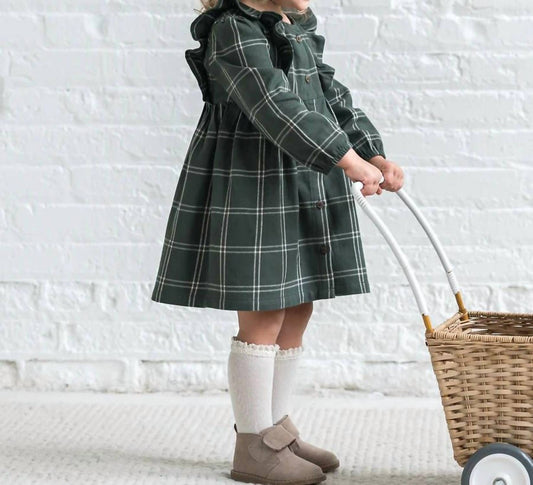 Kendi - Girl's Rya Flannel Ruffle Dress