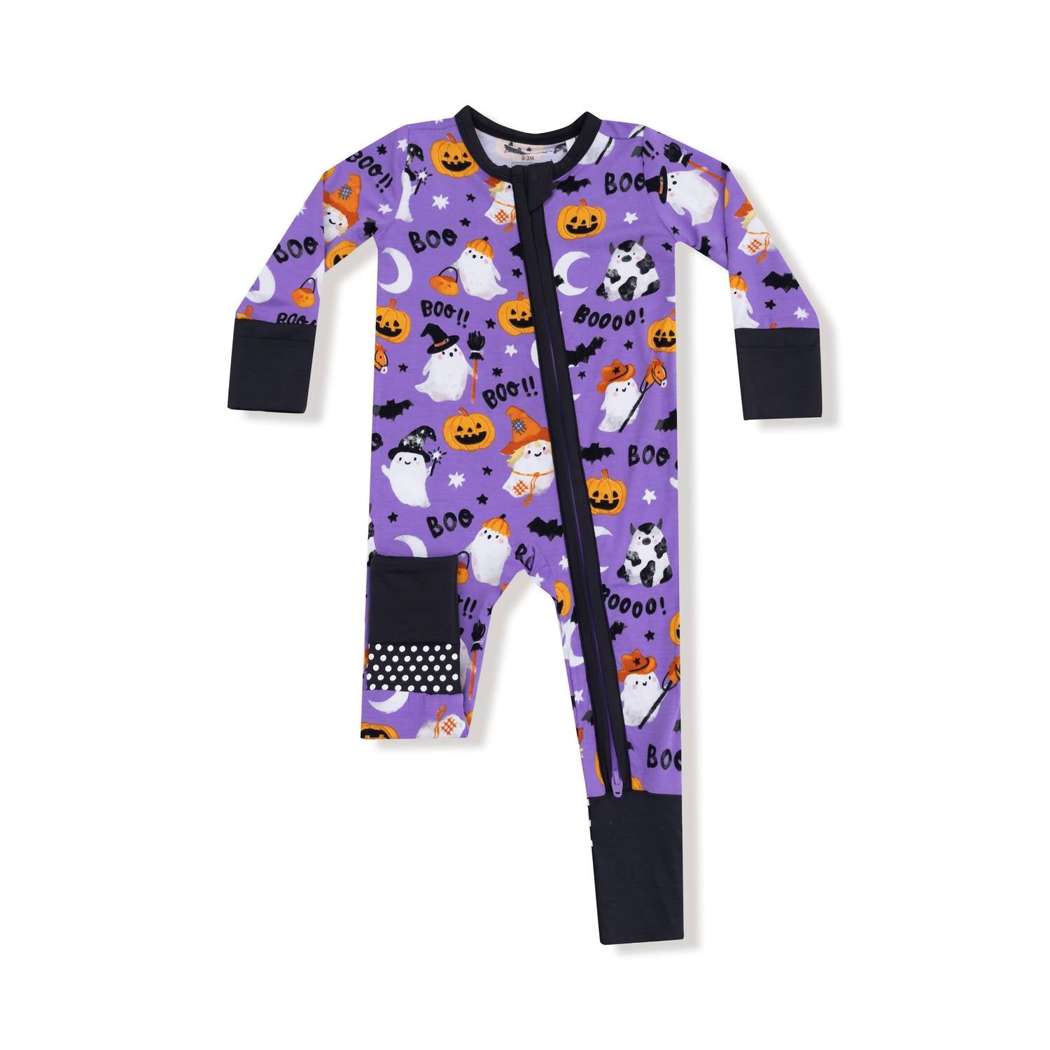 Angel Dear - Girl's Costumed Ghosts Glow-in-the-dark Bamboo 2 Way Zipper Romper