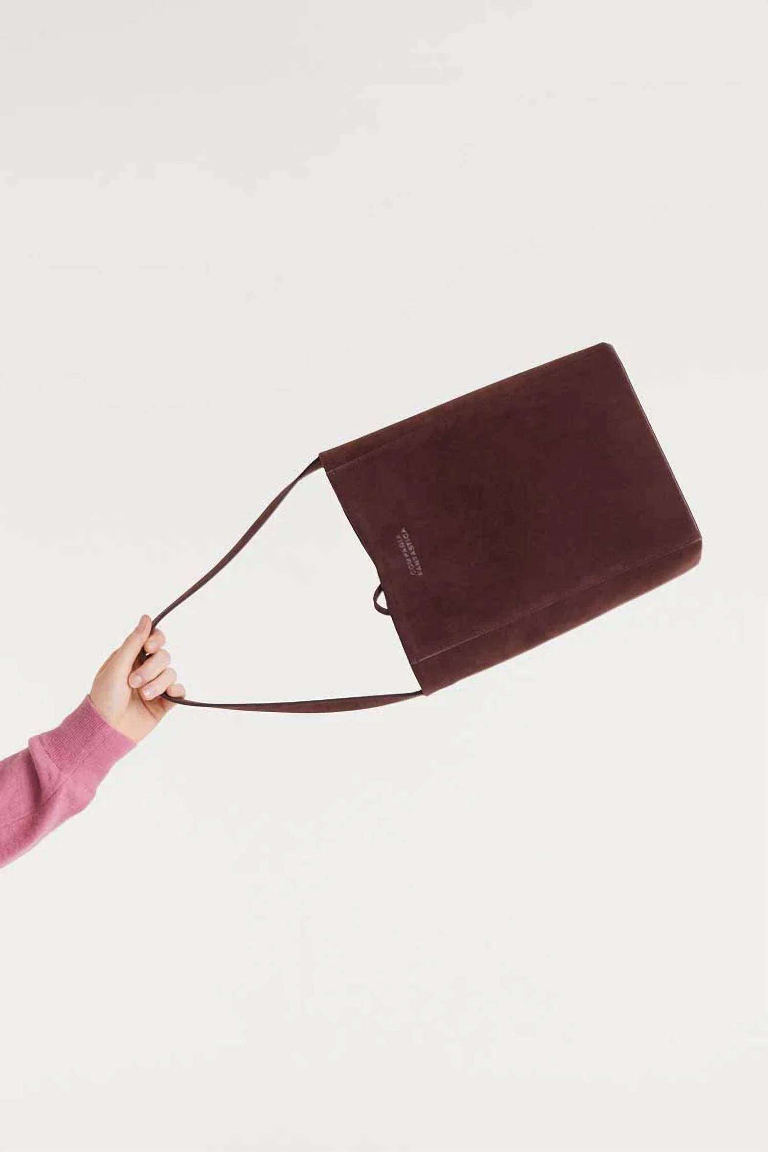 Compania Fantastica - Women's Suede Bucket Shoulder Bag