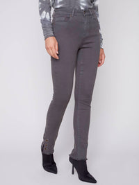 Charlie B - Eyelet Pants With Side Slits